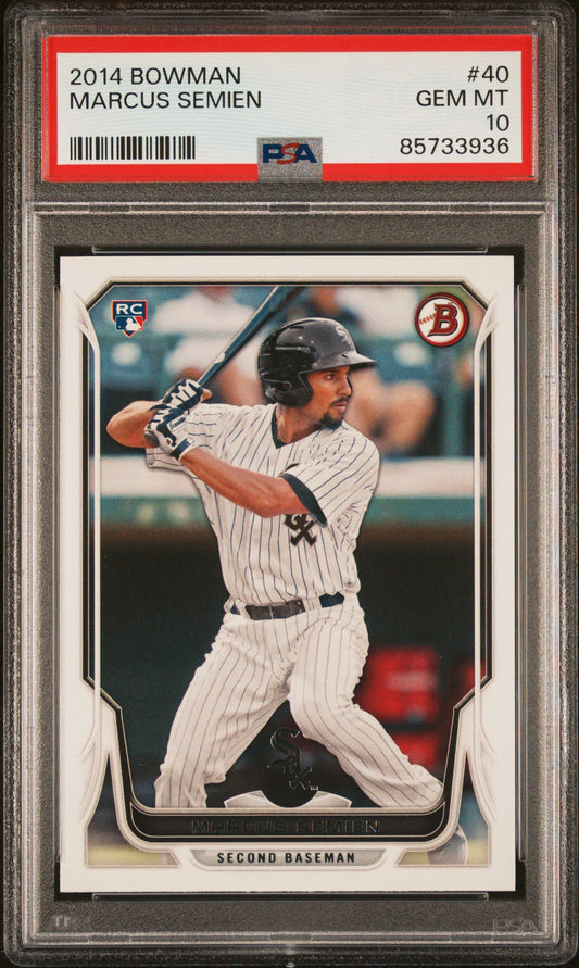 Graded 2014 Topps Bowman Marcus Semien #40 Rookie RC Baseball Card PSA 10 Gem Mint