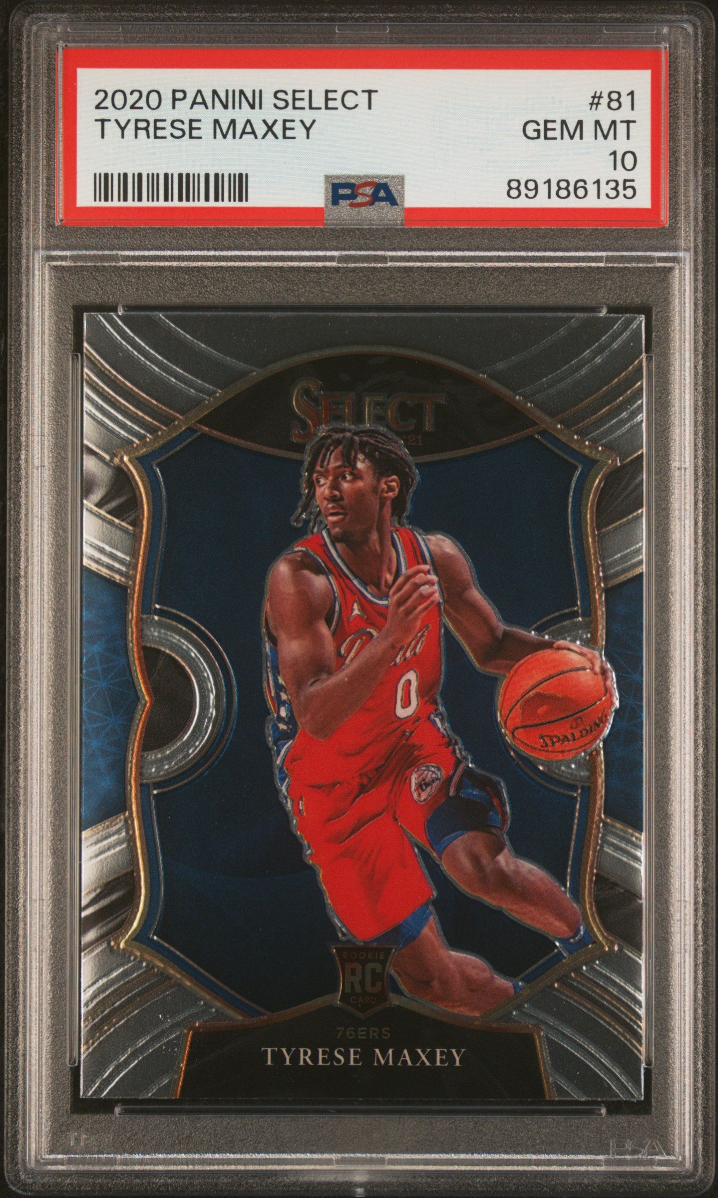 Graded 2020 Panini Select Tyrese Maxey #81 Rookie RC Basketball Card PSA 10 Gem Mint