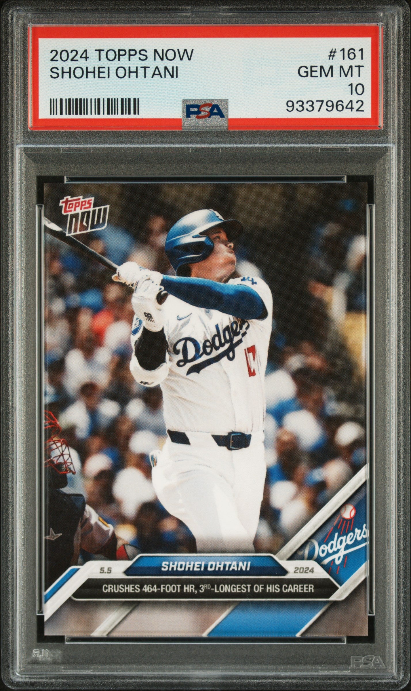 Graded 2024 Topps Now Shohei Ohtani #161 Baseball Card PSA 10 Gem Mint