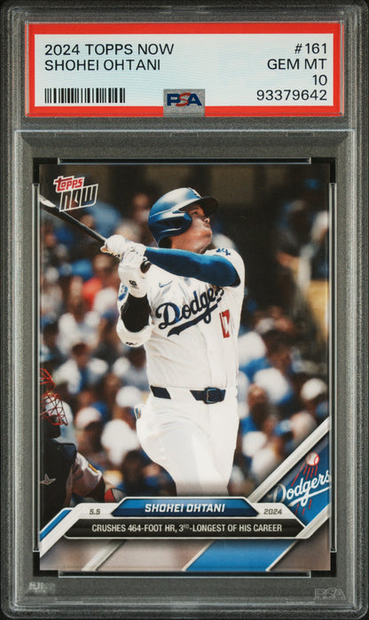 Graded 2024 Topps Now Shohei Ohtani #161 Baseball Card PSA 10 Gem Mint