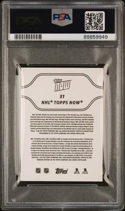 Graded 2023 Topps Now NHL Connor Bedard #31 Stickers Rookie RC Hockey Card PSA 6 EX Mint