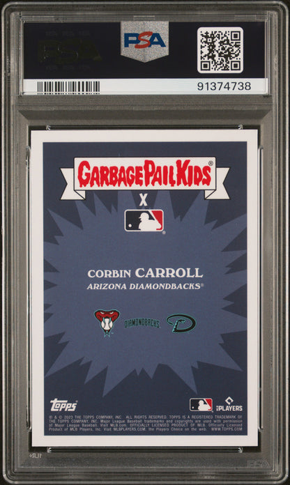 Graded 2023 Topps Garbage Pail Kids Corbin Carroll #19A Coiled Corbin Rookie RC Baseball Card PSA 10 Gem Mint