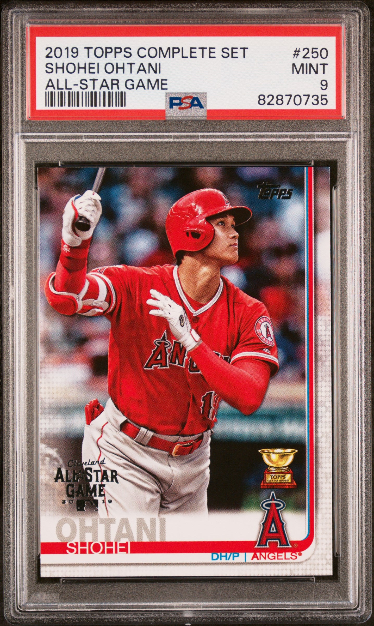 Graded 2019 Topps Complete Set Shohei Ohtani #250 All Star Game Rookie RC Baseball Card PSA 9 Mint
