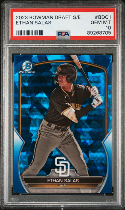 Graded 2023 Topps Bowman Draft Sapphire Edition Ethan Salas #BDC1 Rookie RC Baseball Card PSA 10 Gem Mint