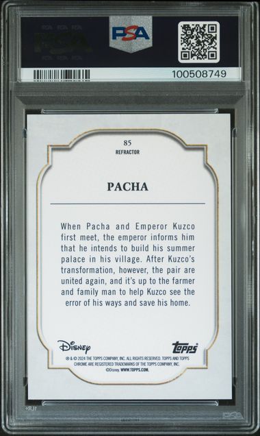 Graded 2024 Topps Chrome Disney Silver Refractor Pacha #85 The Emperor's New Groove Card PSA 10 Gem Mint
