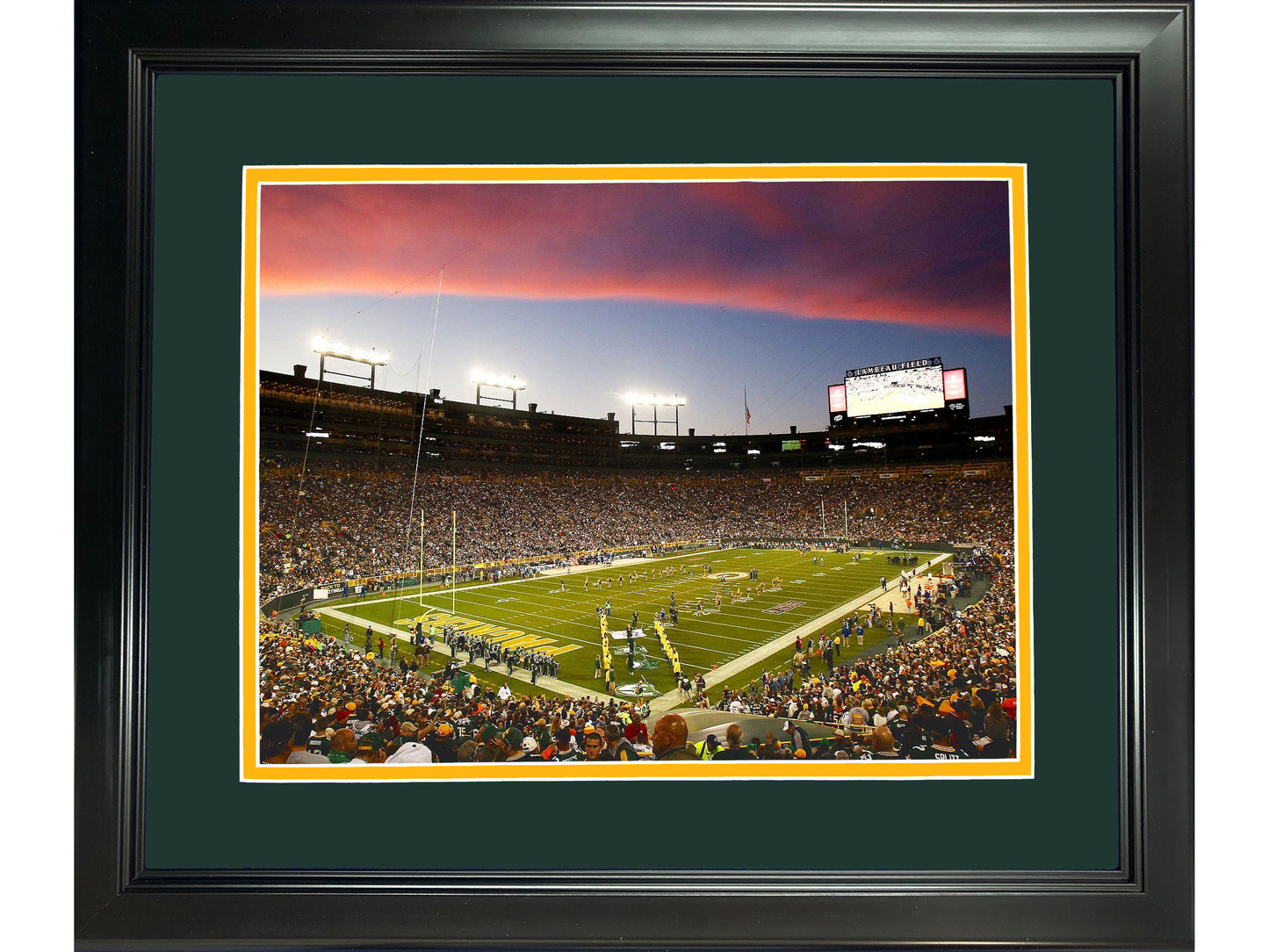 Framed Lambeau Field Green Bay Packers 11"x14" Football Photo Professionally Matted