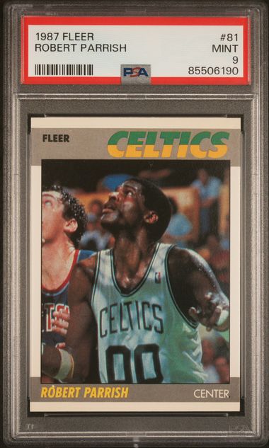 Graded 1987 Fleer Robert Parish #81 Basketball Card PSA 9 Mint
