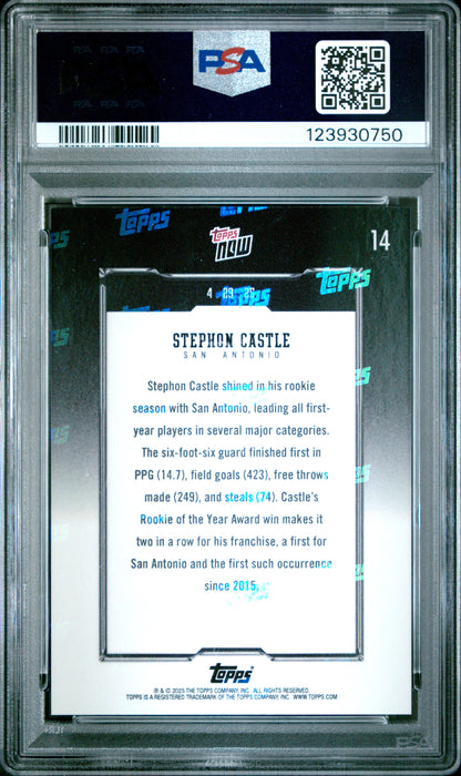 Graded 2024 Topps Now Stephon Castle #14 Rookie RC Basketball Card PSA 10 Gem Mint