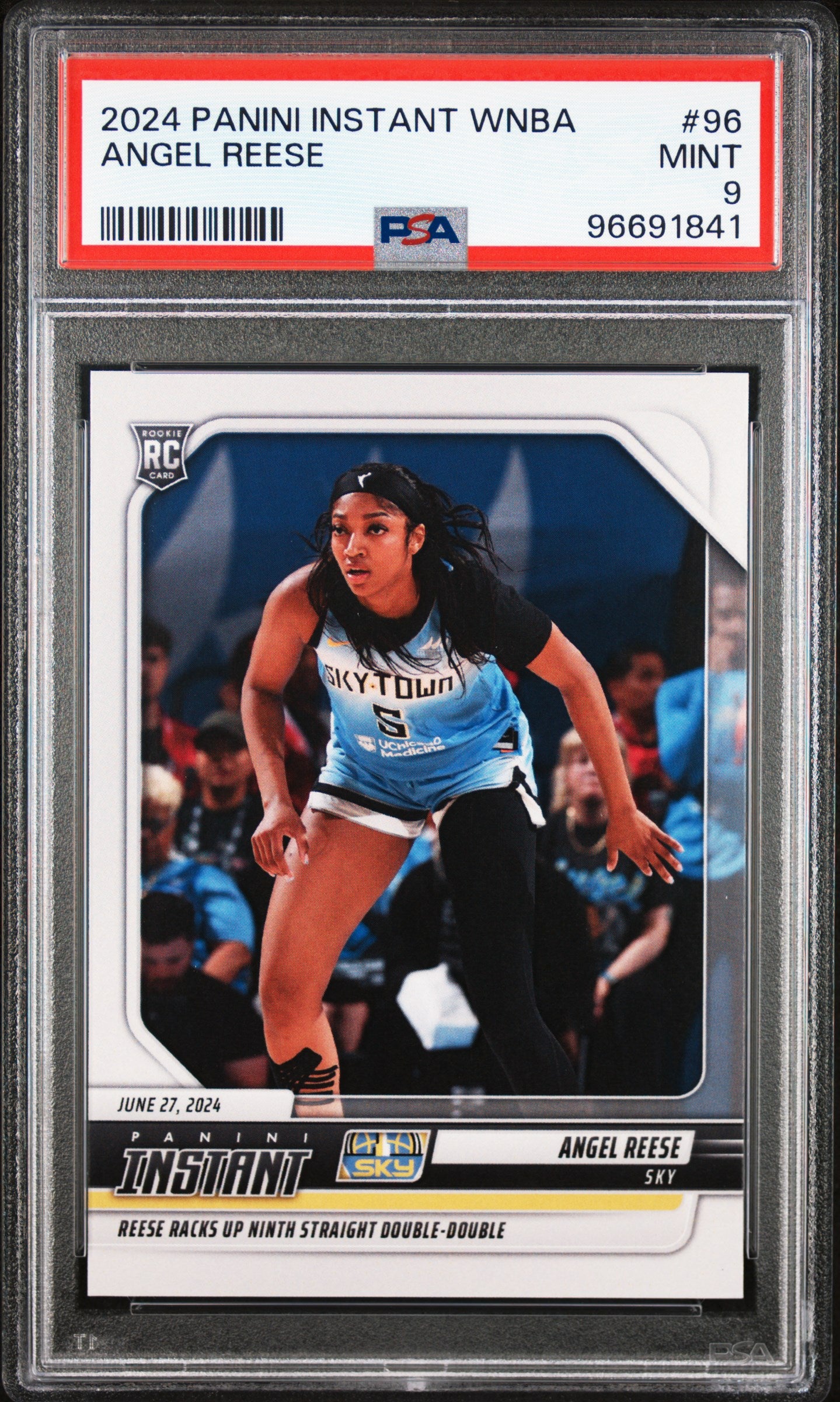 Graded 2024 Panini Instant WNBA Angel Reese #96 Rookie RC Basketball Card PSA 9 Mint