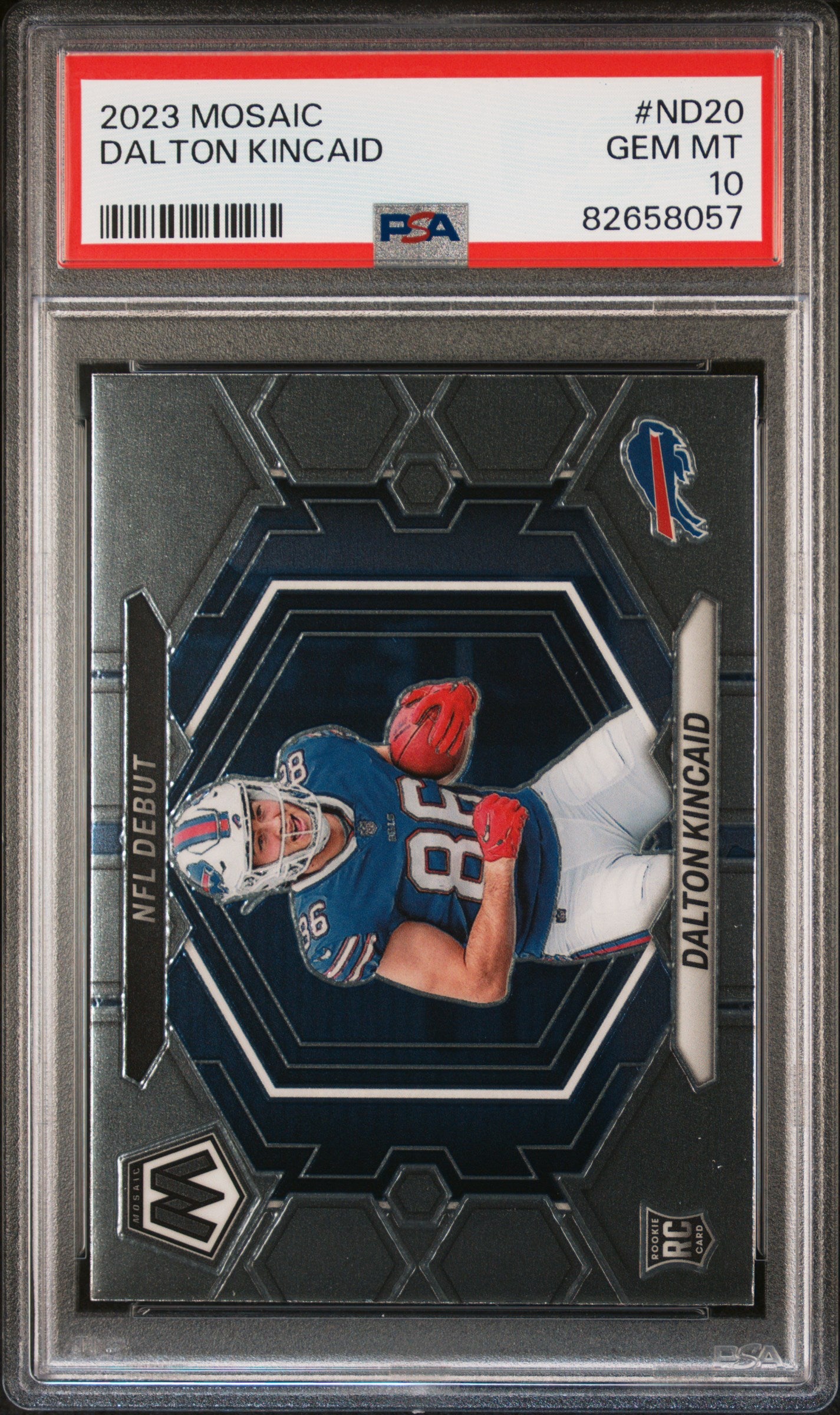 Graded 2023 Panini Mosaic Dalton Kincaid #ND20 Rookie RC Football Card PSA 10 Gem Mint