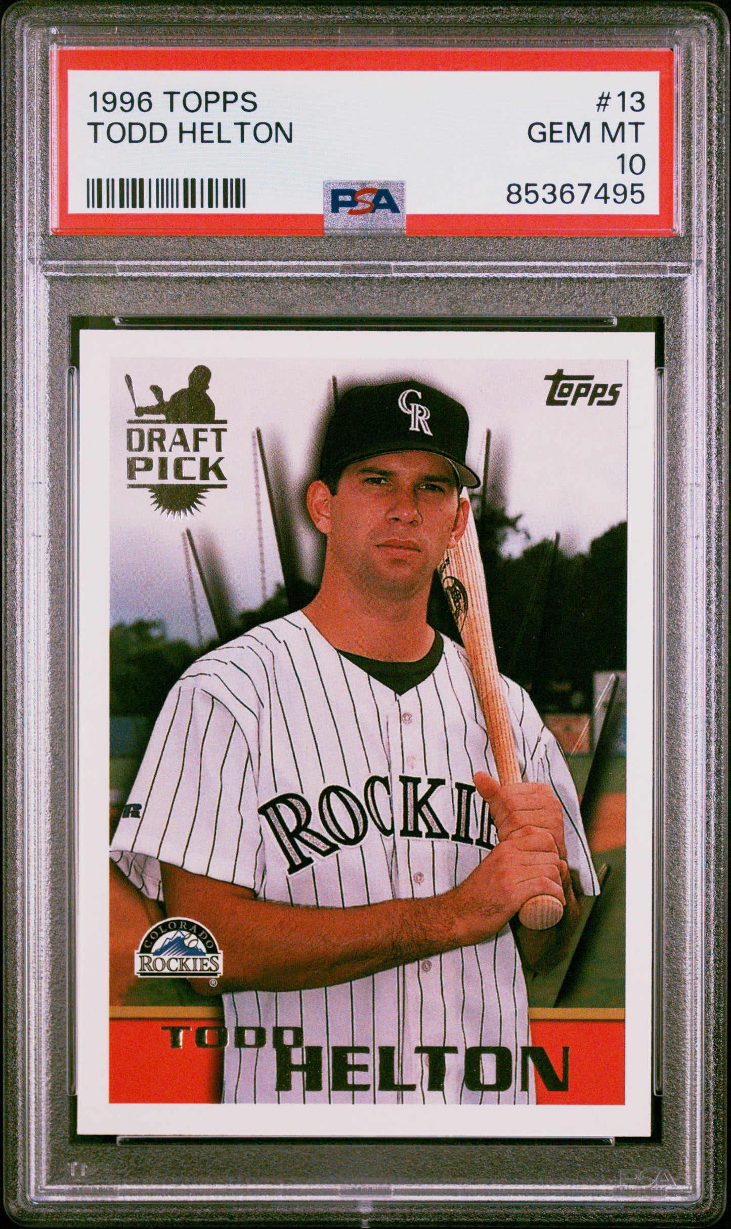 Graded 1996 Topps Todd Helton #13 Rookie RC Baseball Card PSA 10 Gem Mint