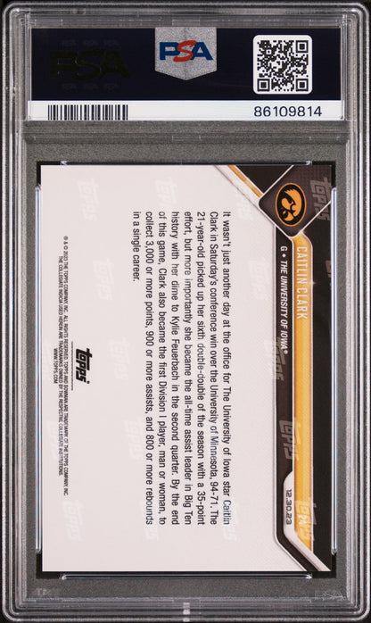 Graded 2023 Topps Bowman U Now Caitlin Clark #24 Rookie RC Basketball Card PSA 10 Gem Mint