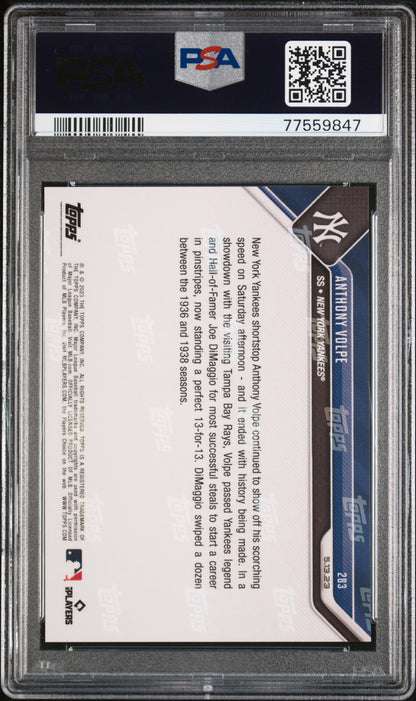 Graded 2023 Topps Now Anthony Volpe #283 Rookie RC Baseball Card PSA 10 Gem Mint