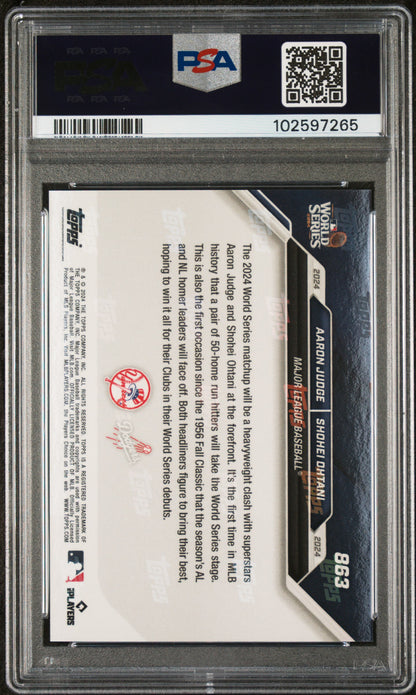 Graded 2024 Topps Now Aaron Judge/Shohei Ohtani #863 Baseball Card PSA 9 Mint