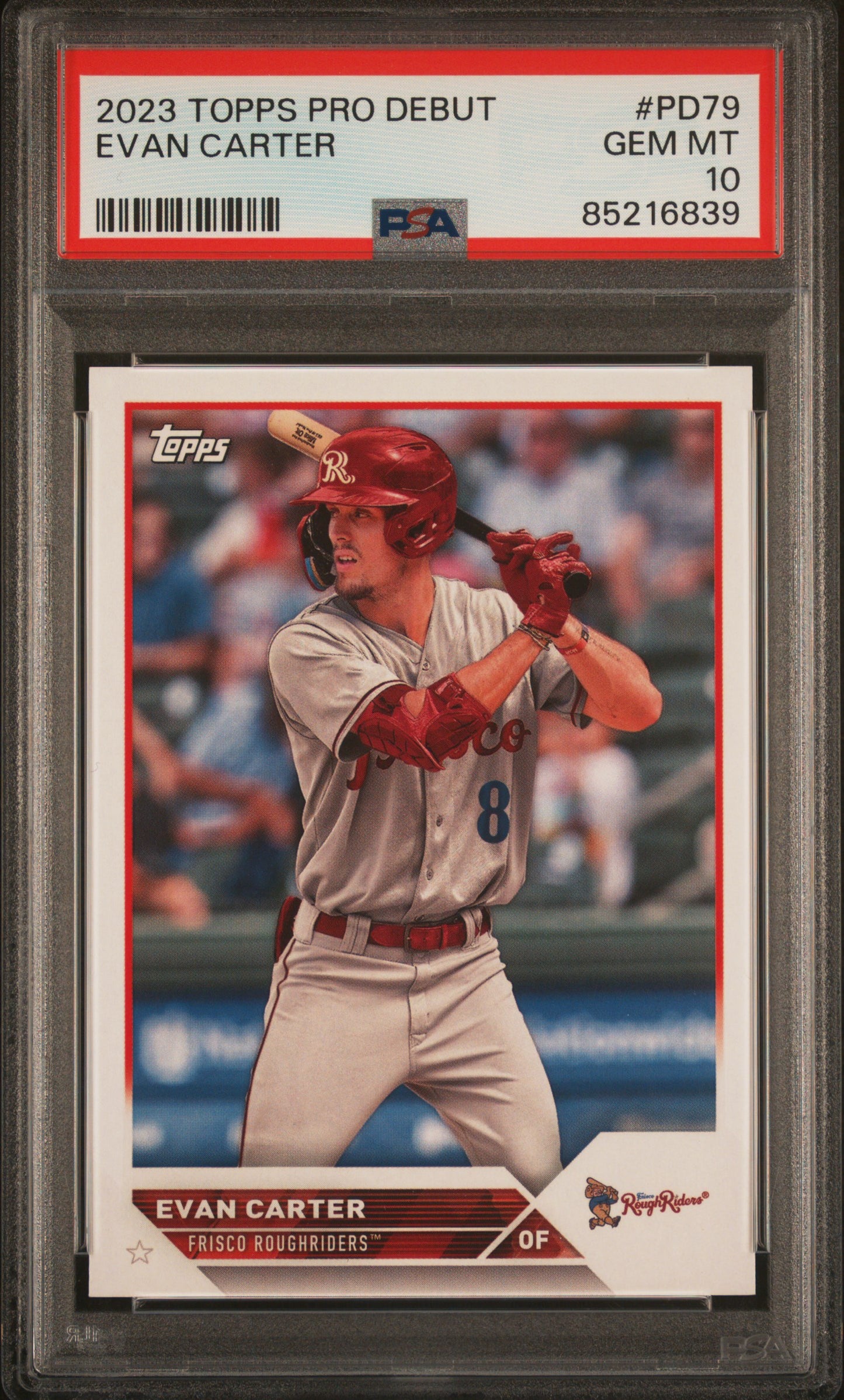 Graded 2023 Topps Pro Debut Evan Carter #PD79 Rookie RC Baseball Card PSA 10 Gem Mint