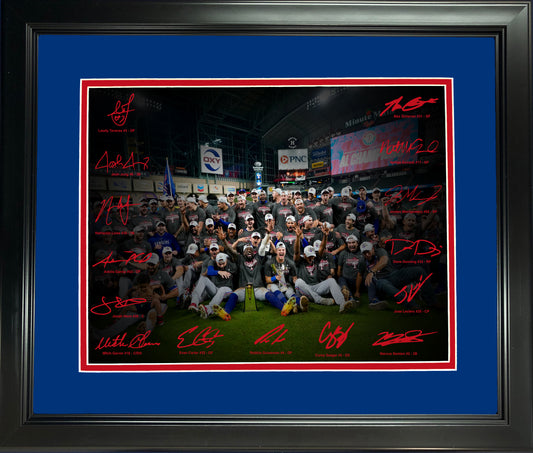 Framed Texas Rangers 2023 ALCS Champions Facsimile Signature Team Auto 11''x14'' Baseball Photo