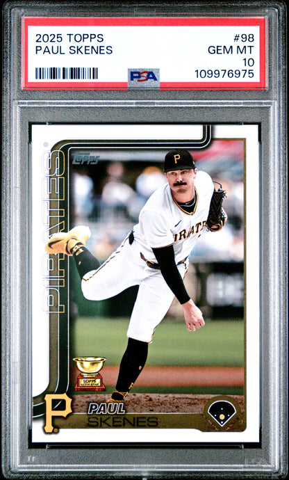 Graded 2025 Topps Paul Skenes #98 Rookie Cup Baseball Card PSA 10 Gem Mint