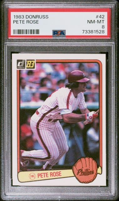 Graded 1983 Donruss Pete Rose #42 Baseball Card PSA 8 NM-MT