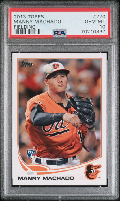 Graded 2013 Topps Manny Machado #270 Fielding Rookie RC Baseball Card PSA 10 Gem Mint