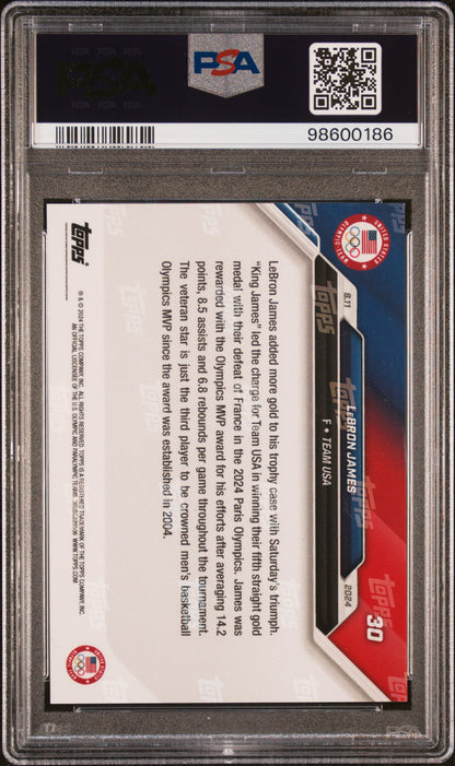 Graded 2024 Topps Now Olympics LeBron James #30 Basketball Card PSA 10 Gem Mint