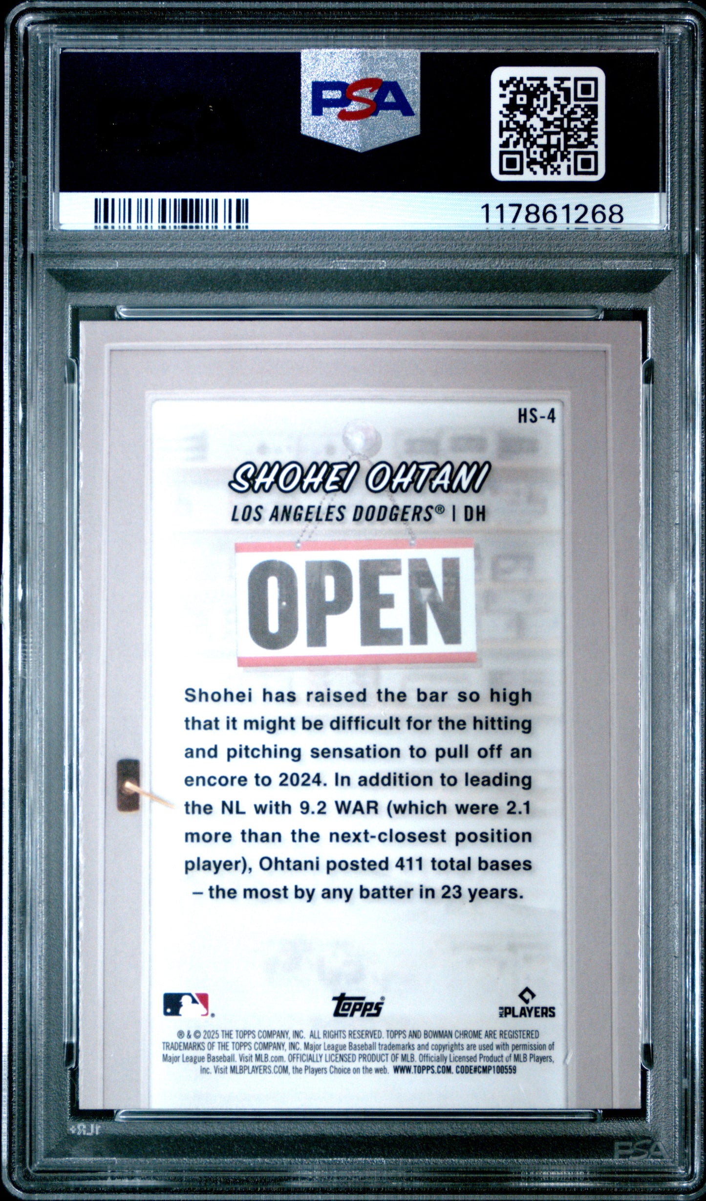 Graded 2025 Topps Bowman Shohei Ohtani #HS4 Hobby Stars Baseball Card PSA 10 Gem Mint