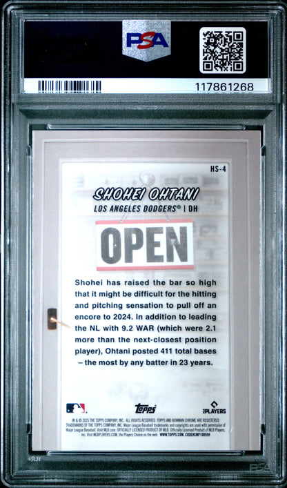 Graded 2025 Topps Bowman Shohei Ohtani #HS4 Hobby Stars Baseball Card PSA 10 Gem Mint