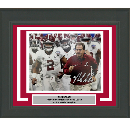 Framed Autographed/Signed Nick Saban Alabama Crimson Tide 8x10 College Football Photo JSA COA #4