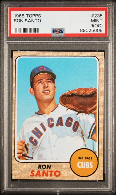 Graded 1968 Topps Ron Santo #235 Baseball Card PSA 9 Mint