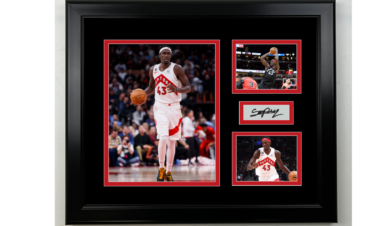 Framed Pascal Siakam Toronto Raptors Facsimile Laser Engraved Signature Basketball 14x11 3 Photo Collage