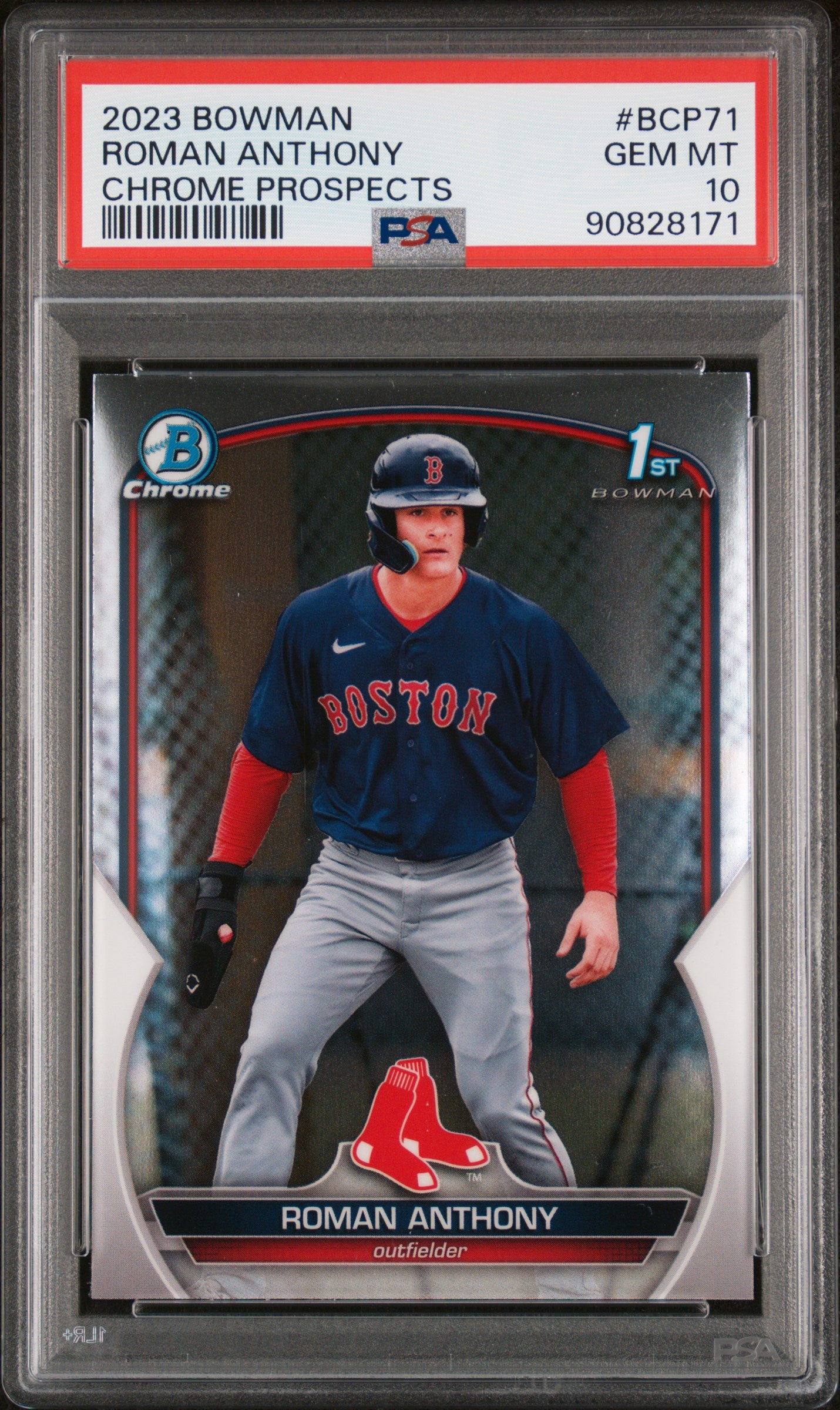 Graded 2023 Topps Bowman Roman Anthony #BCP71 Chrome Prospects Rookie RC Baseball Card PSA 10 Gem Mint