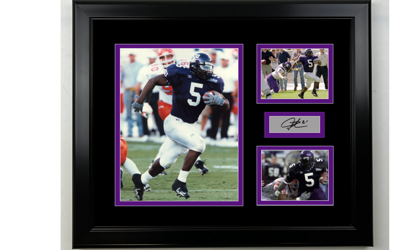 Framed LaDainian Tomlinson TCU Horned Frogs Facsimile Laser Engraved Signature NCAA Football 14x11 3 Photo Collage