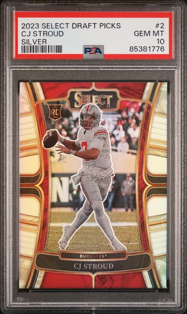 Graded 2023 Panini Select Draft Picks CJ Stroud #2 Silver Rookie RC Football Card PSA 10 Gem Mint