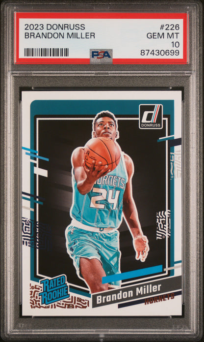 Graded 2023 Panini Donruss Brandon Miller #226 Rookie RC Basketball Card PSA 10 Gem Mint