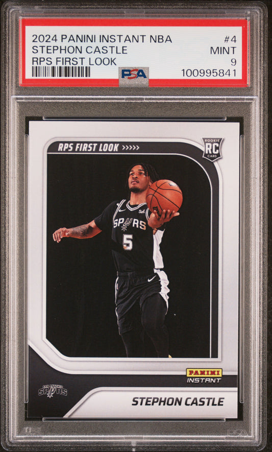 Graded 2024 Panini Instant NBA Stephon Castle #4 RPS First Look Rookie RC Basketball Card PSA 9 Mint