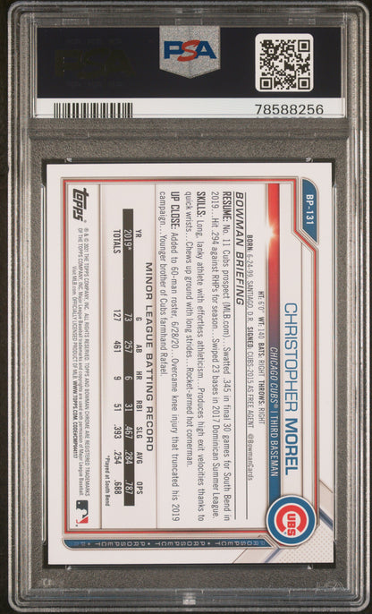 Graded 2021 Topps Bowman Christopher Morel #BP131 Paper Prospects Rookie RC Baseball Card PSA 9 Mint