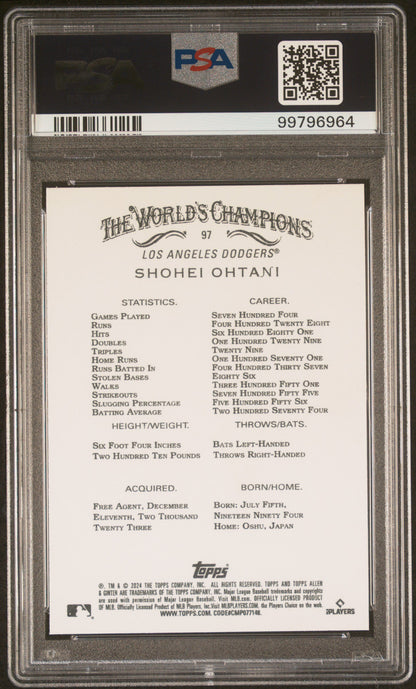 Graded 2024 Topps Allen & Ginter Shohei Ohtani #97 Baseball Card PSA 10 Gem Mint