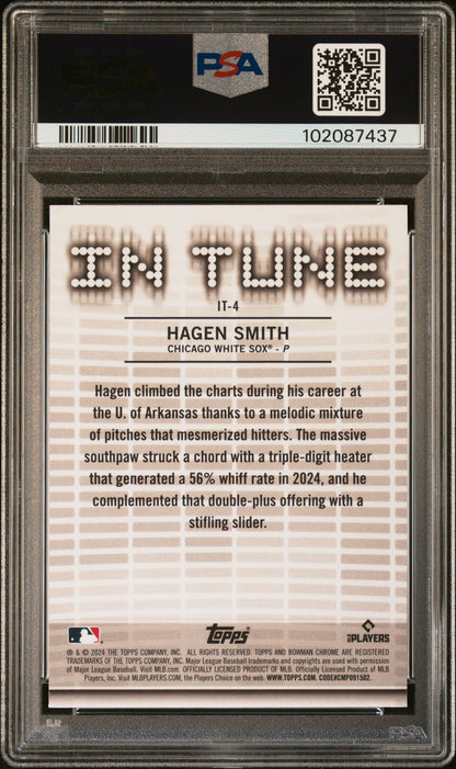 Graded 2024 Topps Bowman Draft Hagen Smith #IT4 In Tune Rookie RC Baseball Card PSA 10 Gem Mint