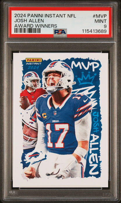 Graded 2024 Panini Instant NFL Josh Allen #MVP Award Winners PSA 9 Mint