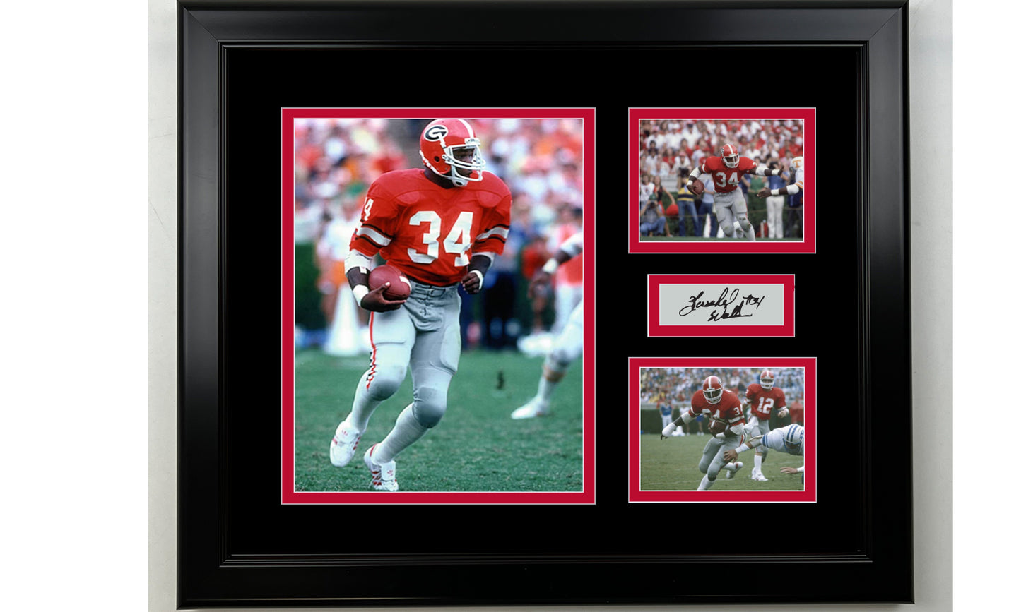 Framed Herschel Walker Georgia Bulldogs Facsimile Laser Engraved Signature NCAA Football 14x11 3 Photo Collage