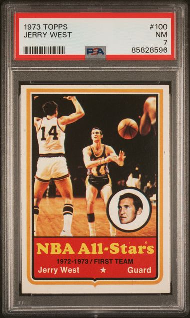 Graded 1973 Topps Jerry West #100 Basketball Card PSA 7 Near Mint