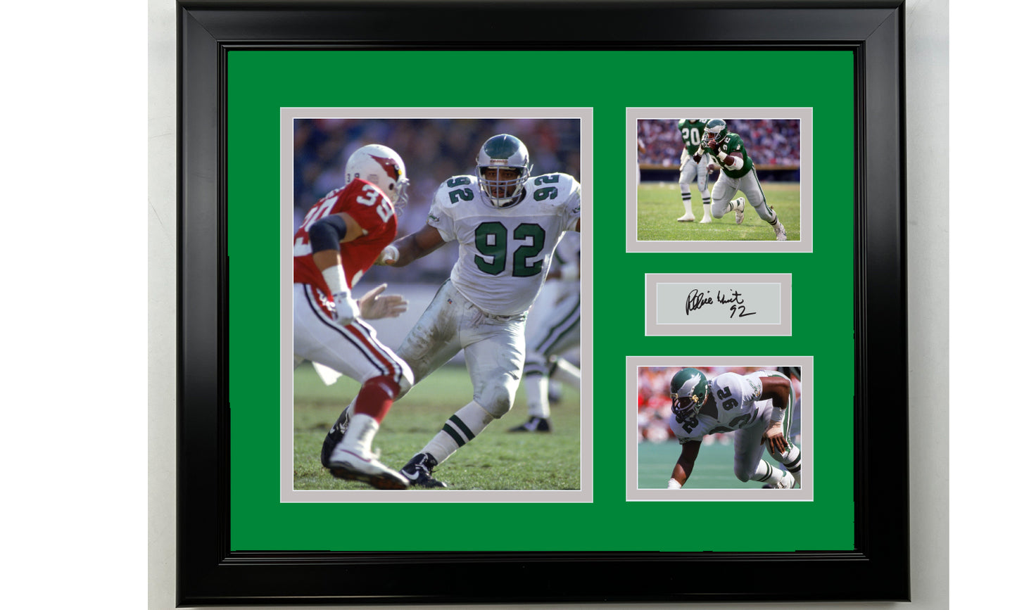 Framed Reggie White Philadelphia Eagles Facsimile Laser Engraved Signature Football 14x11 3 Photo Collage