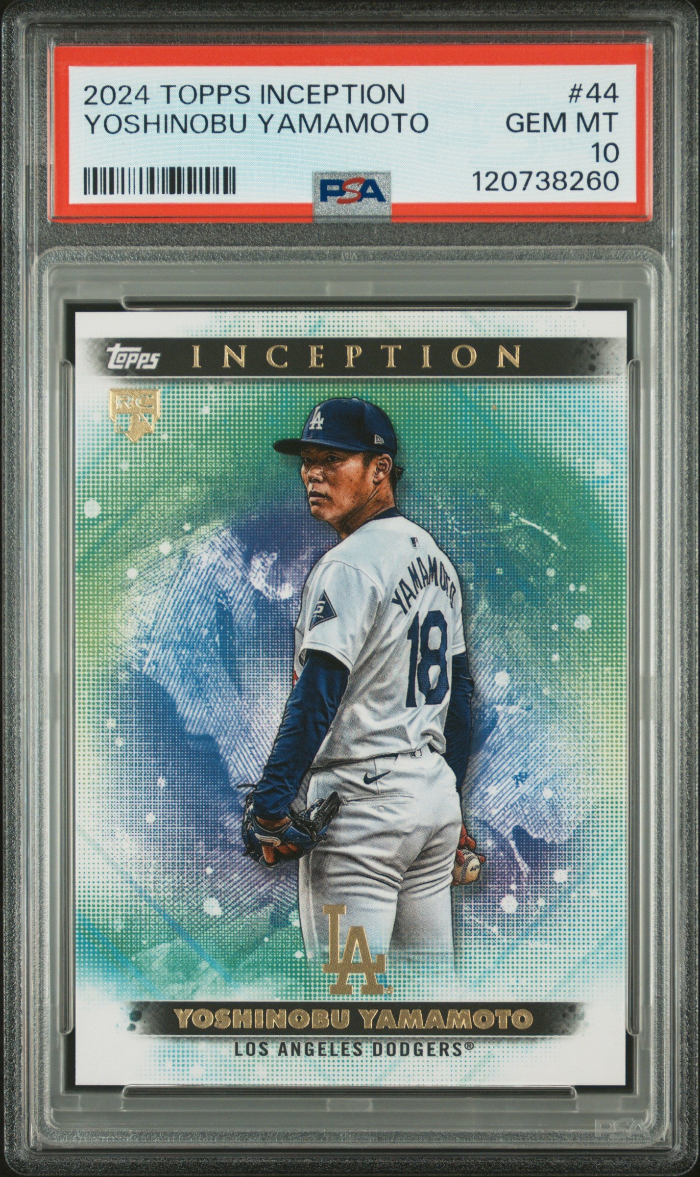 Graded 2024 Topps Inception Yoshinobu Yamamoto #44 Rookie RC Baseball Card PSA 10 Gem Mint