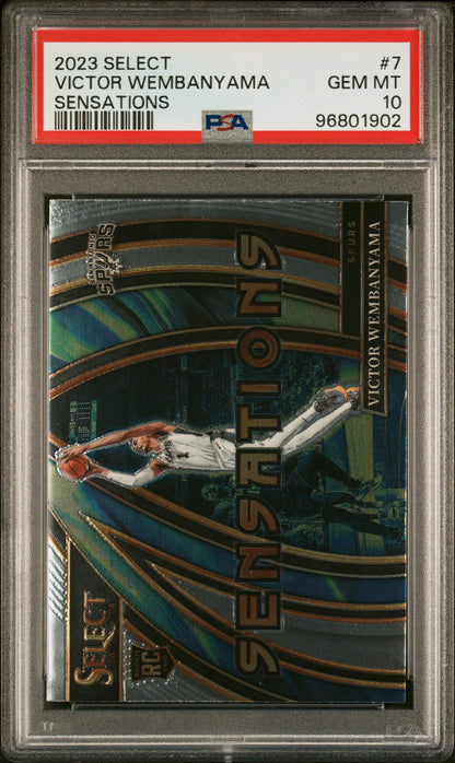 Graded 2023 Panini Select Victor Wembanyama #7 Sensations Rookie RC Basketball Card PSA 10 Gem Mint