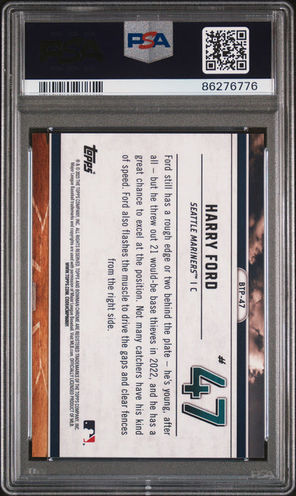 Graded 2023 Topps Bowman Harry Ford #BTP47 Scouts Top 100 Green Refractor /99 Rookie RC Baseball Card PSA 10 Gem Mint