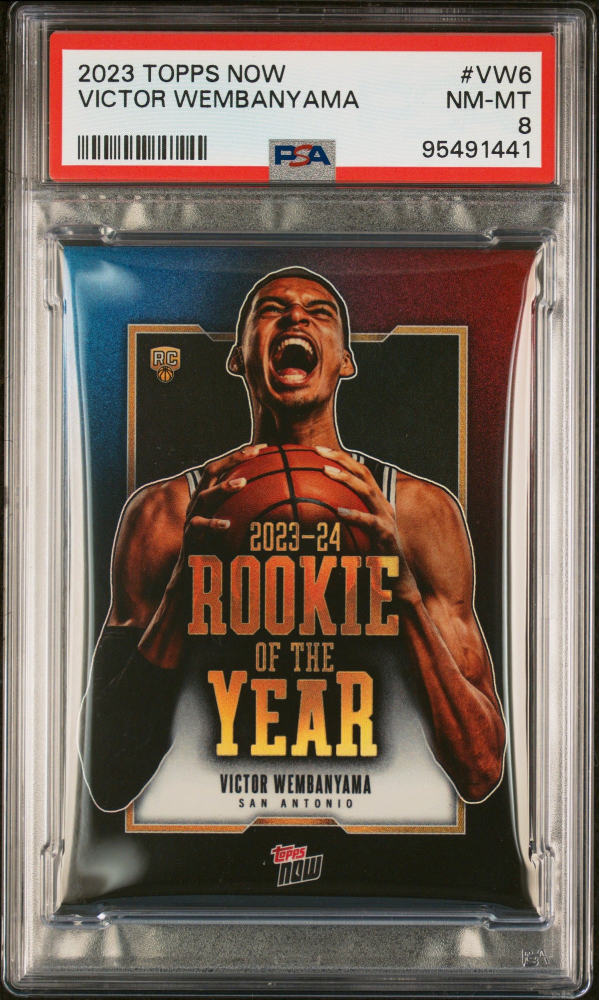 Graded 2023 Topps Now Victor Wembanyama #VW6 Rookie RC Basketball Card PSA 8 Near Mint