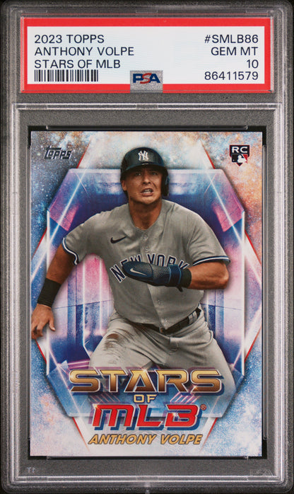 Graded 2023 Topps Anthony Volpe #SMLB86 Stars of MLB Rookie RC Baseball Card PSA 10 Gem Mint