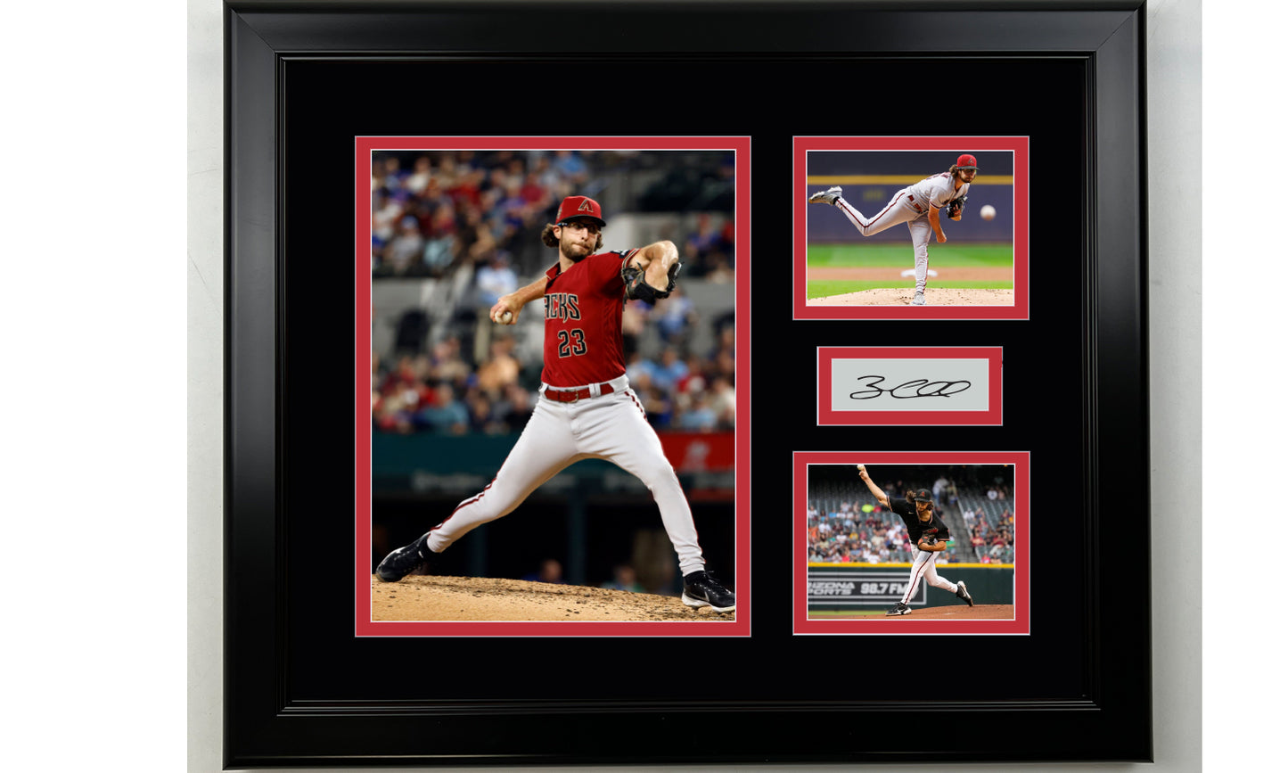 Framed Zac Gallen Arizona Diamondbacks Facsimile Laser Engraved Signature Baseball 14x11 3 Photo Collage