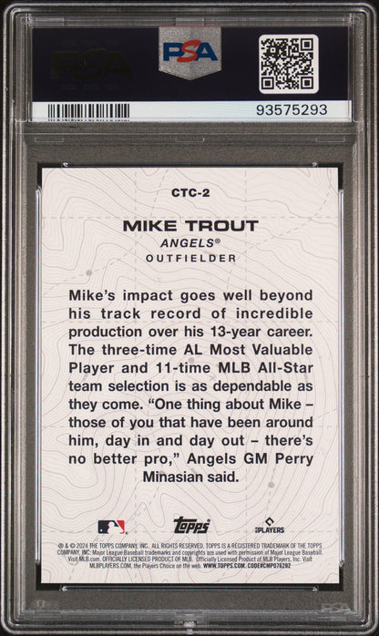 Graded 2024 Topps Mike Trout #CTC2 City to City Baseball Card PSA 10 Gem Mint