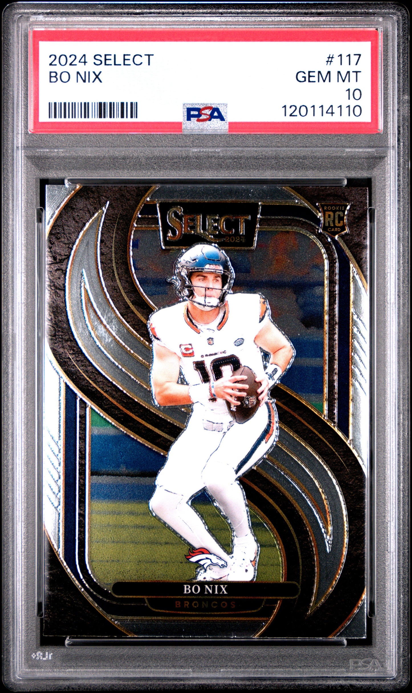 Graded 2024 Panini Select Bo Nix #117 Rookie RC Football Card PSA 10 Gem Mint