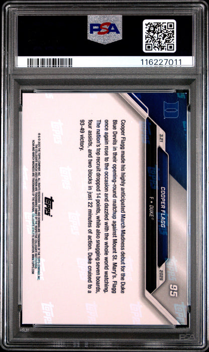 Graded 2024 Topps Bowman U Now Cooper Flagg #95 Rookie RC Basketball Card PSA 9 Mint